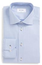 Men's Eton Slim Fit Grid Dress Shirt - Blue
