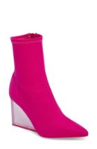 Women's Jeffrey Campbell Siren Clear Wedge Sock Bootie M - Pink