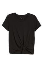 Women's Madewell Knot Front Tee, Size - Black