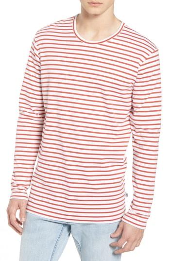 Men's Wax London Duval Stripe Long Sleeve T-shirt - White