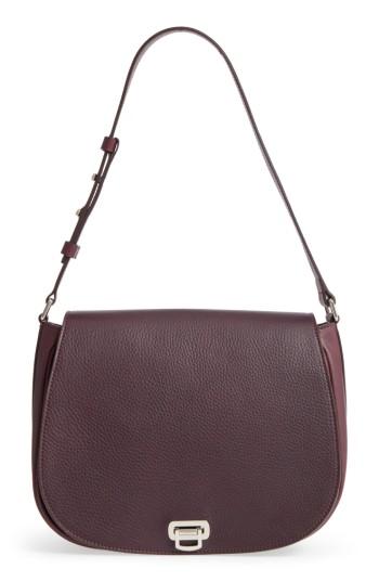 Shinola Calfskin Leather Shoulder Bag - Purple