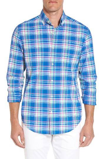 Men's Vineyard Vines North Swell Plaid Slim Tucker Performance Sport Shirt