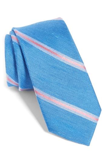 Men's The Tie Bar Leland Stripe Silk & Linen Tie
