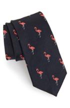 Men's Bonobos Flamingo Print Silk Tie, Size - Black