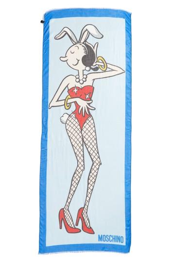 Women's Moschino Olive Oyl Playboy Scarf, Size - Blue