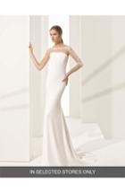 Women's Rosa Clara Couture Parma Illusion Crepe Gown, Size In Store Only - Ivory