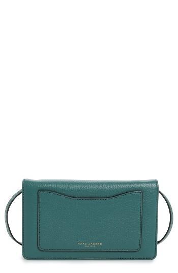 Women's Marc Jacobs 'recruit' Pebbled Leather Crossbody Wallet -