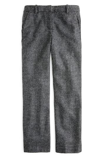 Women's J.crew Peyton Houndstooth High Rise Wide Leg Pants
