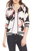 Women's Cupcakes And Cashmere Adrienne Water Lilies Jacket, Size - Black