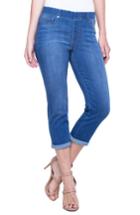 Women's Liverpool Chloe Roll Cuff Capri Denim Leggings - Blue