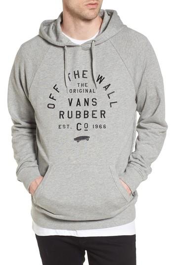Men's Vans Stacked Rubber Hoodie Sweatshirt - Grey