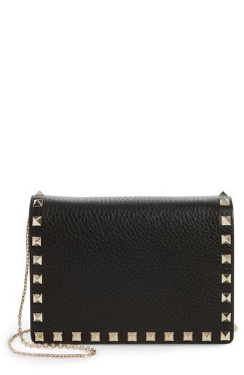 Valentino Garavani Rockstud Leather Clutch - Red