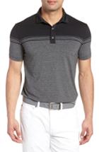 Men's Bobby Jones R18 Tech Torque Stripe Golf Polo - Black