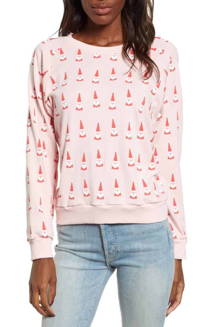 Women's Wildfox Lil Claus Fiona Sweatshirt - Pink