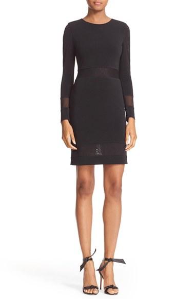 Women's Alice + Olivia Madie Mesh Panel Body-con Dress