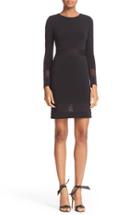 Women's Alice + Olivia Madie Mesh Panel Body-con Dress