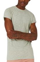 Men's Topman Muscle Fit Roll Sleeve T-shirt, Size - Green