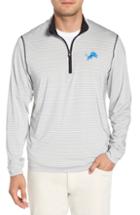 Men's Cutter & Buck Detroit Lions - Meridian Half Zip Pullover, Size - Black