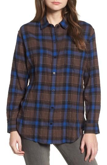 Women's Obey Eldorado Plaid Shirt - Brown