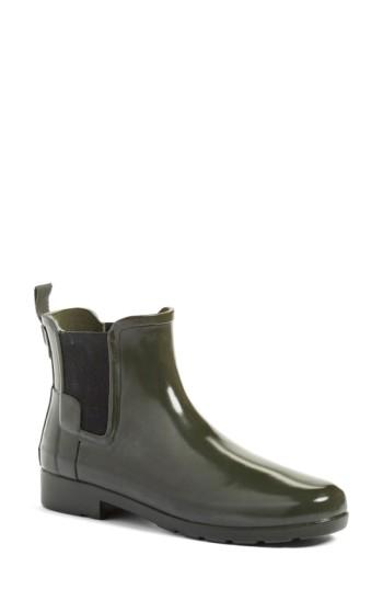 Women's Hunter 'original Refined' Chelsea Rain Boot M - Green