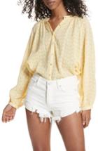 Women's Free People Down From The Clouds Peasant Top - Yellow