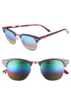 Women's Ray-ban Standard Clubmaster 51mm Mirrored Rainbow Sunglasses - Violet Rainbow