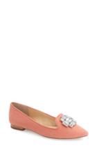 Women's Sole Society 'libry' Embellished Pointy Toe Flat M - Coral