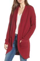 Women's Bp. Stitch Curve Hem Cardigan, Size - Red