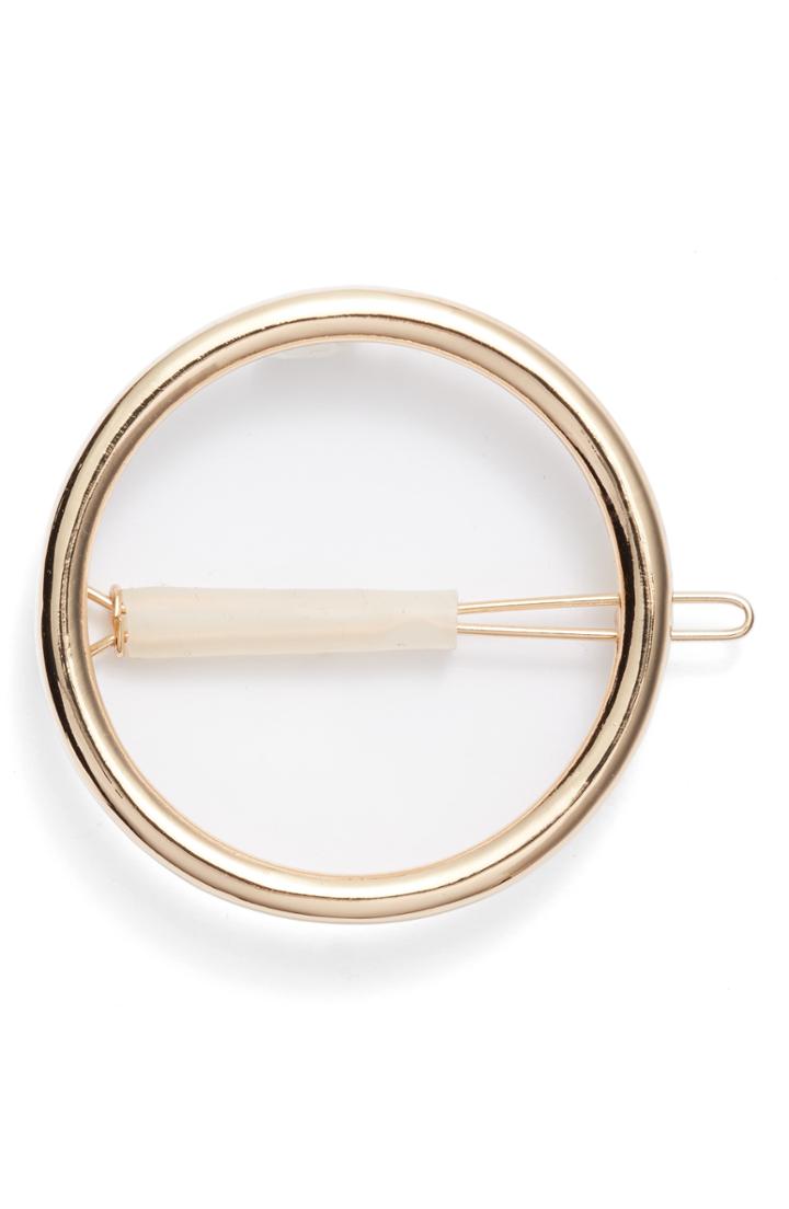 Something Navy Circle Barrette, Size - Brown