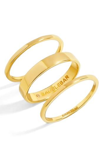 Women's Baublebar Tris 3-piece Stacking Ring Set