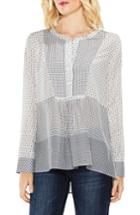 Women's Two By Vince Camuto Quiet Tile Border Bib Henley, Size - Grey