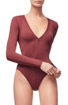 Women's Good Body Low Down Thong Bodysuit - Burgundy