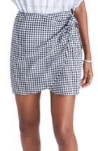 Women's Madewell Gingham Wrap Miniskirt