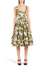 Women's Dolce & Gabbana Fig Print Poplin Dress Us / 36 It - White