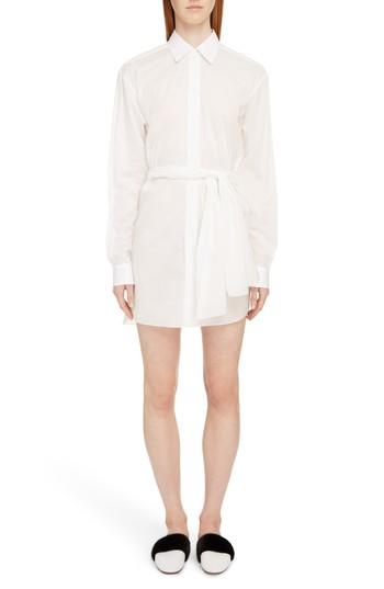 Women's Givenchy Tie Waist Poplin Shirtdress Us / 34 Fr - White