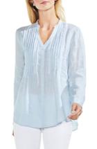 Women's Vince Camuto Pintuck Linen Shirt, Size - Blue