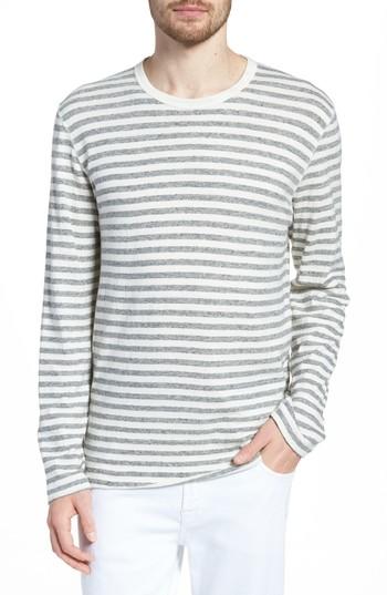 Men's Billy Reid Stripe Long Sleeve Shirt - Grey