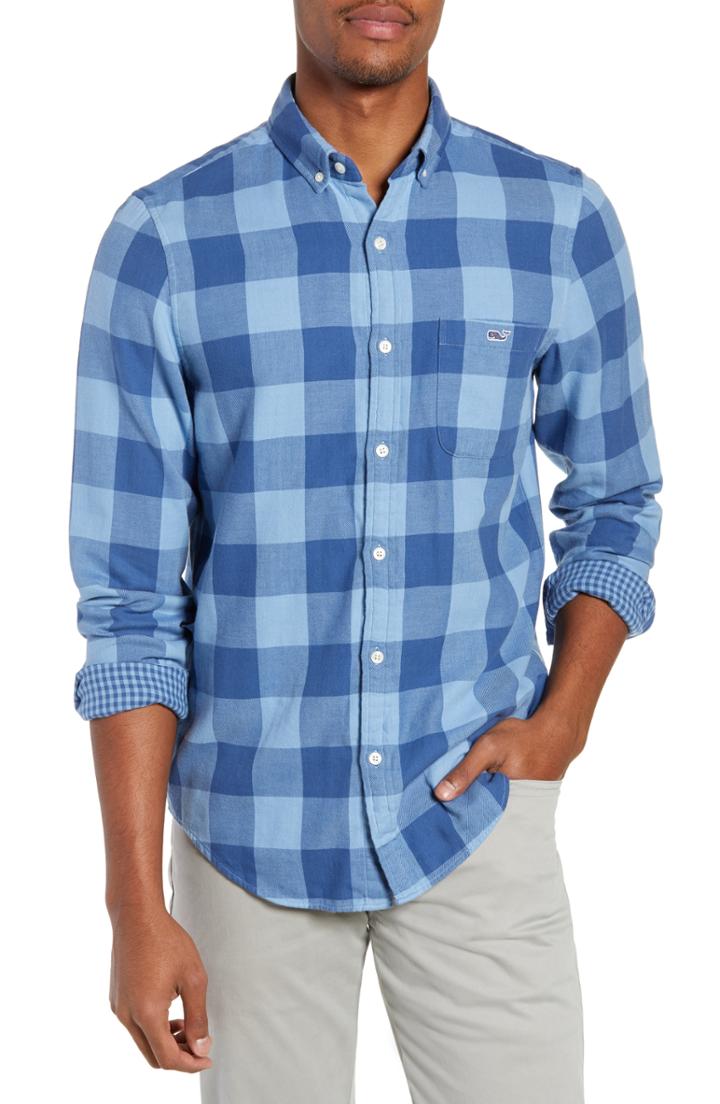 Men's Vineyard Vines Swan Neck Slim Fit Tucker Sport Shirt - Blue