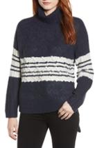 Women's Press Stripe Turtleneck Sweater - Blue