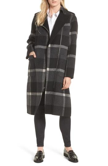 Women's Michael Michael Kors Double Face Wool Blend Oversize Coat - Black