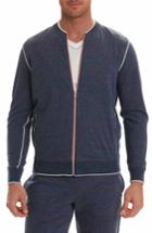 Men's Robert Graham Vagabond Full Zip Fleece Bomber Jacket - Blue