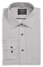 Men's Nordstrom Men's Shop Tech-smart Traditional Fit Stripe Stretch Dress Shirt .5 - 32/33 - Grey