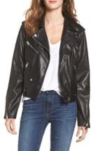 Women's Vigoss Faux Leather Moto Jacket - Black