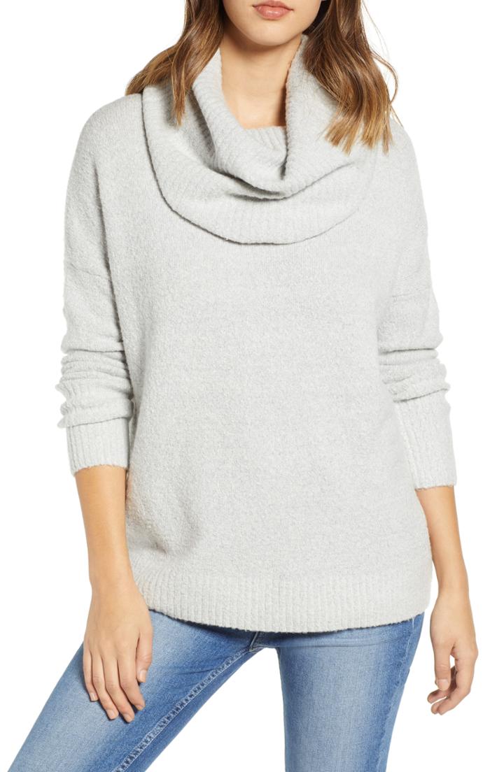 Women's French Connection Cowl Neck Sweater - Grey