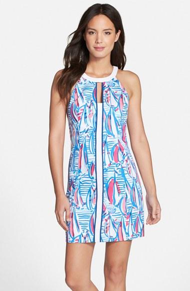 Women's Lilly Pulitzer 'pearl' Embroidered Cotton Shift Dress,