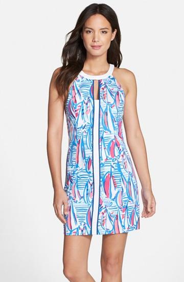 Women's Lilly Pulitzer 'pearl' Embroidered Cotton Shift Dress,