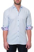 Men's Maceoo Luxor Diamond Blue Slim Fit Sport Shirt (s) - Blue
