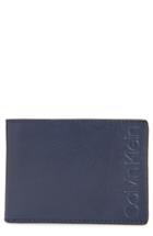 Men's Calvin Klein Slim Leather Bifold Wallet - Blue