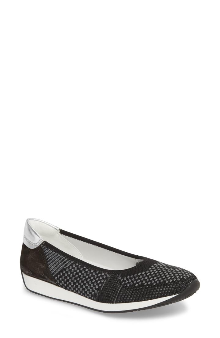 Women's Ara Lauren Flat .5 M - Black