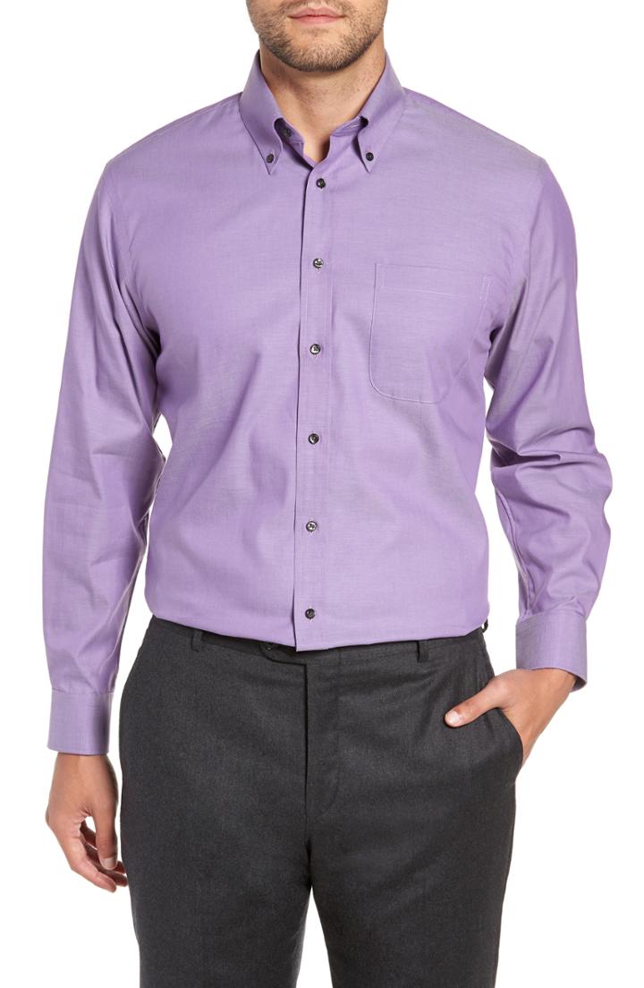 Men's Nordstrom Men's Shop Traditional Fit Non-iron Dress Shirt .5 - 33 - Purple